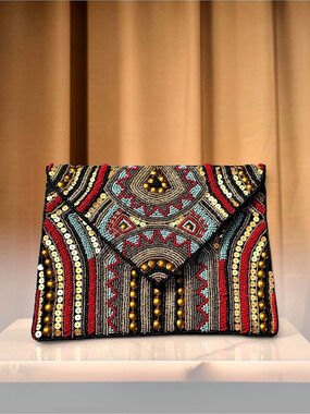 Sassy Jones Beaded & Sequined Clutch